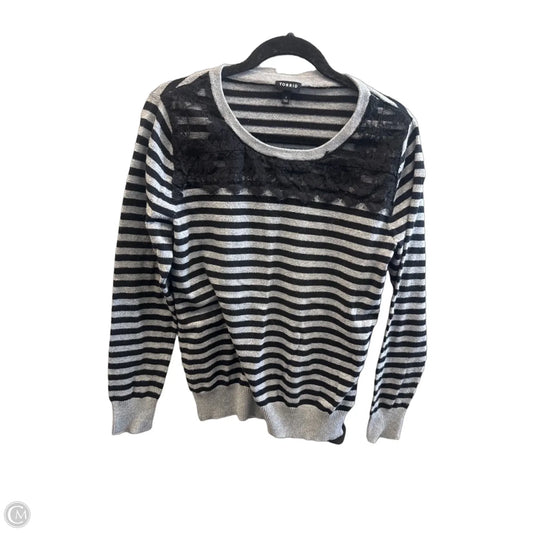 Top Long Sleeve By Torrid In Black & Grey, Size: L