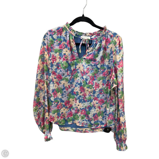 Blouse Long Sleeve By Cupcakes And Cashmere In Floral Print, Size: M