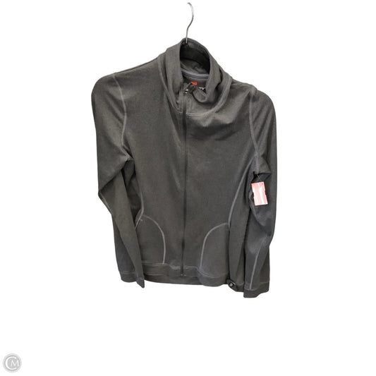 Athletic Top Long Sleeve Collar By Hanes In Grey, Size: M