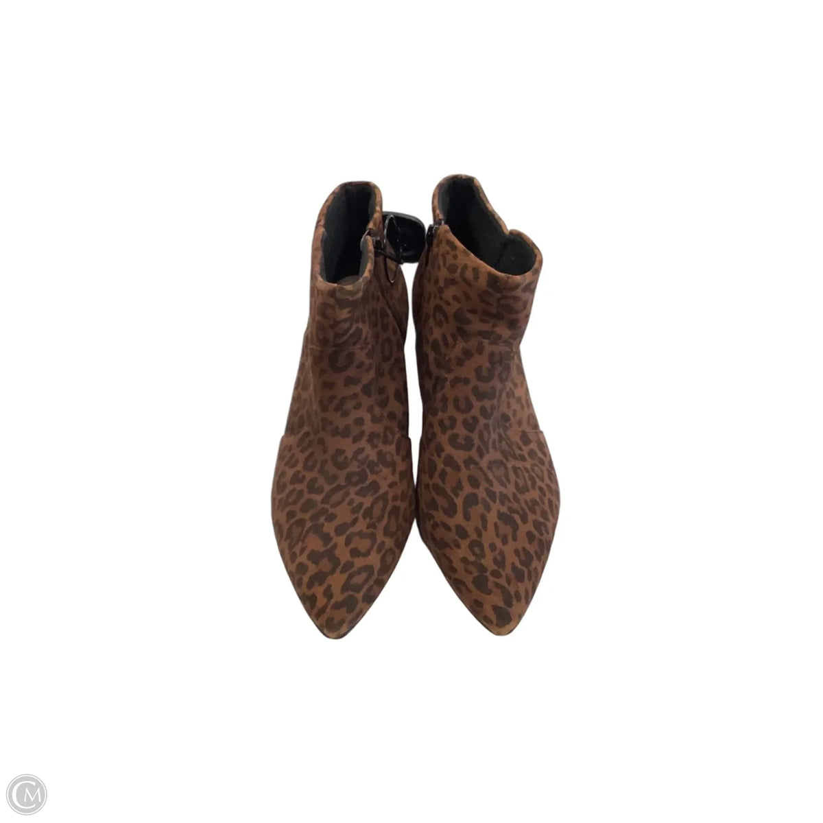 Boots Ankle Heels By Clarks In Leopard Print, Size: 9.5