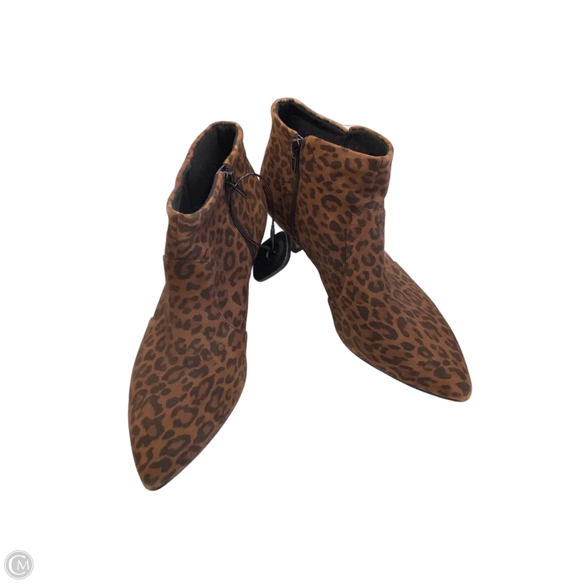 Boots Ankle Heels By Clarks In Leopard Print, Size: 9.5