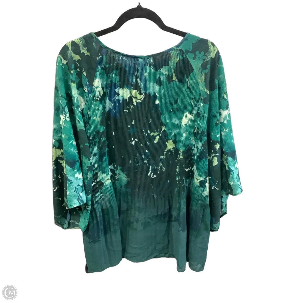 Blouse 3/4 Sleeve By Catherines In Green, Size: 3x