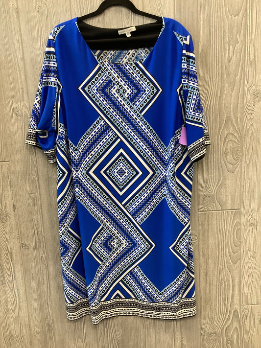 Blue Dress Casual Midi Sandra Darren, Size 3x