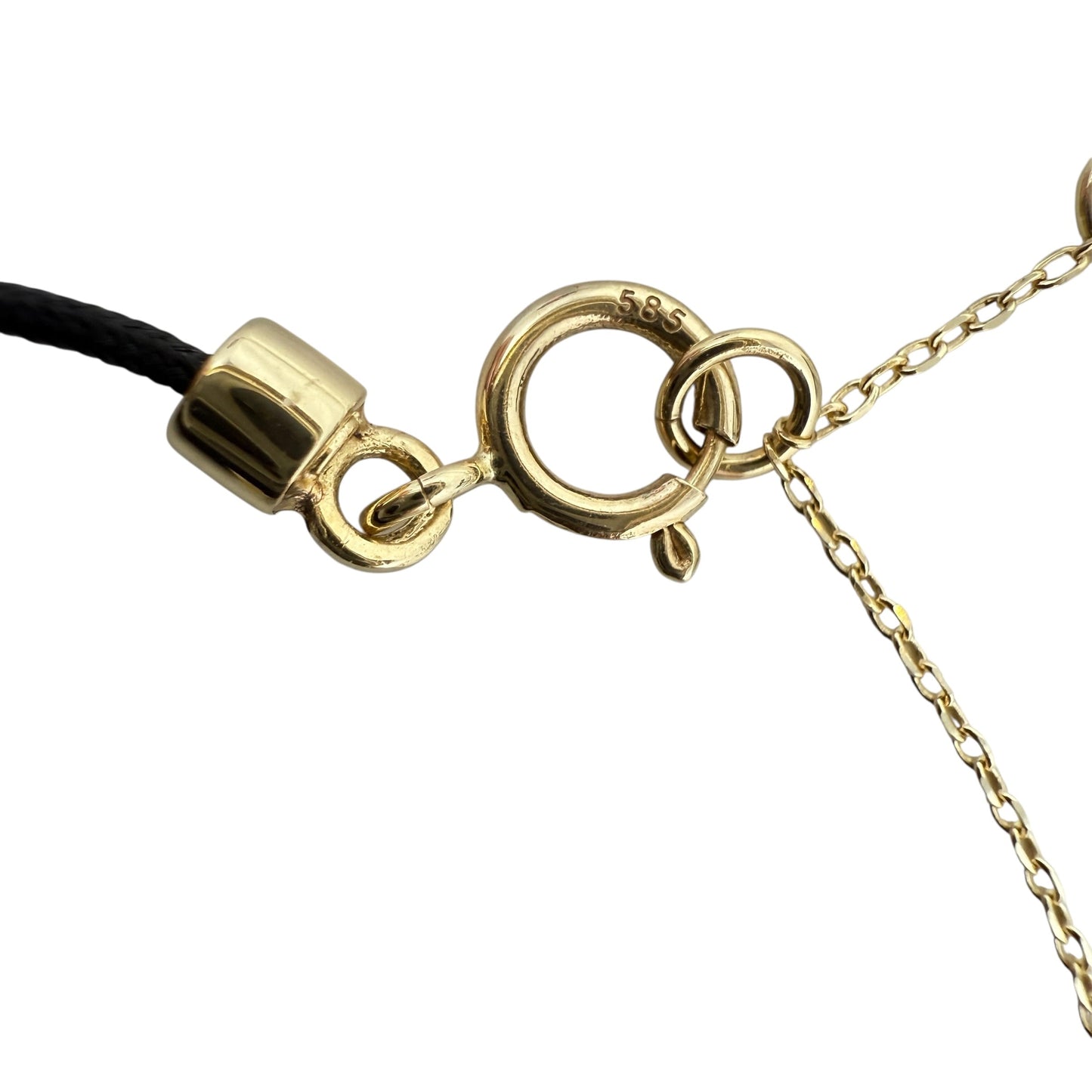 14k Fancy Marquis Diamond 0.15Ct Chain/Silk Cord Bracelet By 770 Fine Jewelry