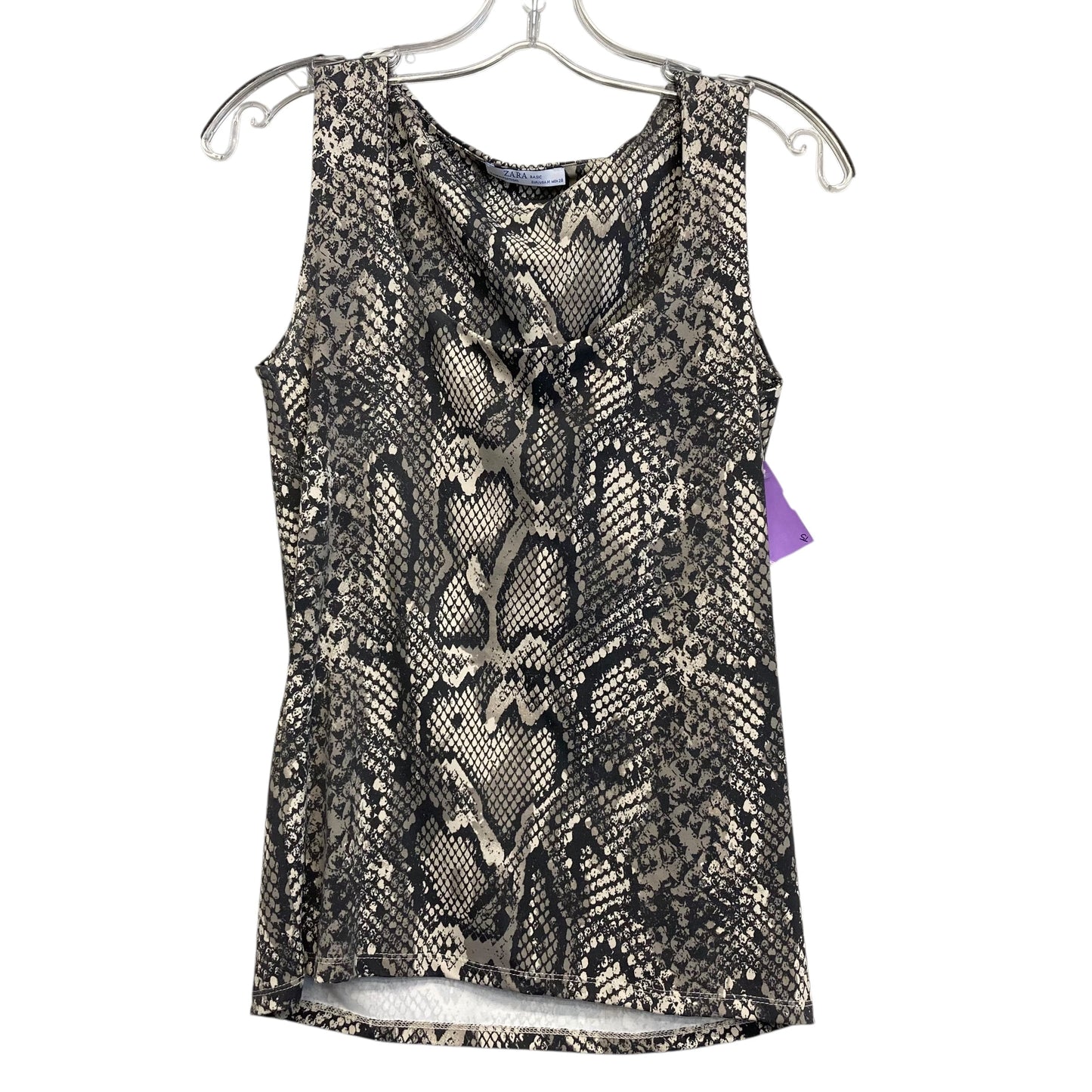 Top Sleeveless By Zara In Snakeskin Print, Size:M