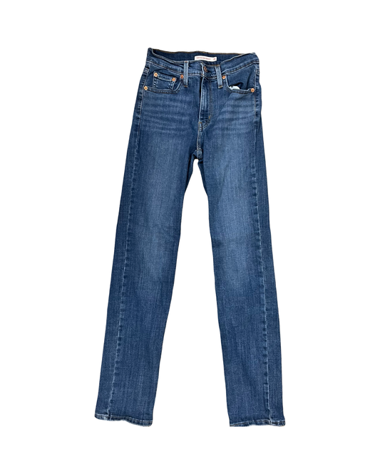 Jeans Straight By Levis In Blue Denim, Size:2