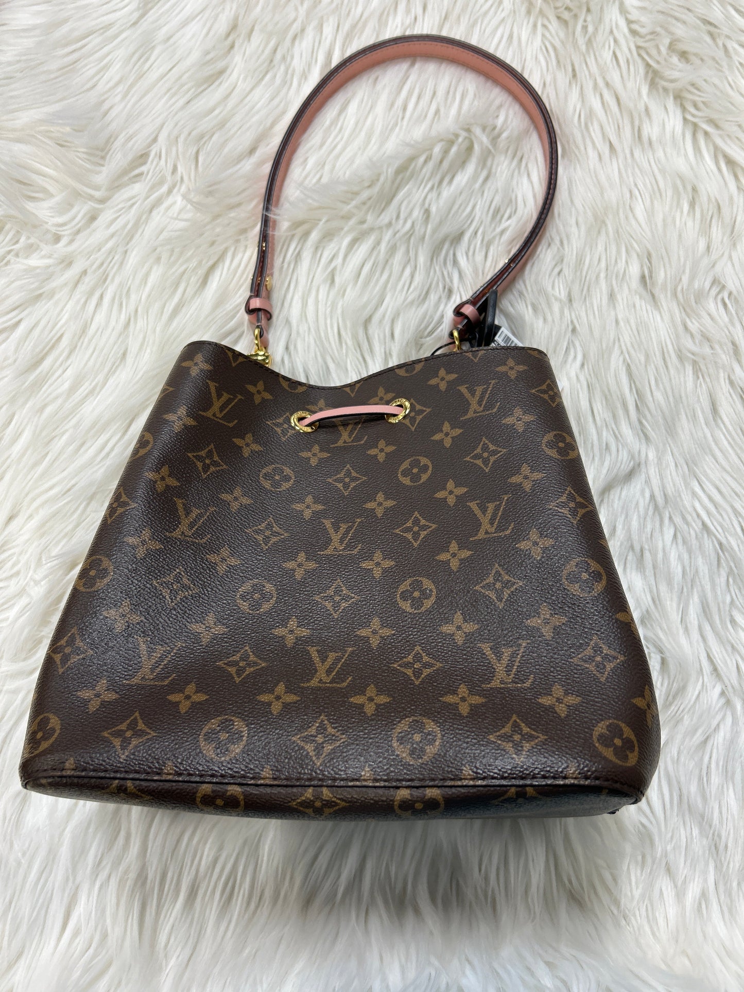 Handbag Luxury Designer By Louis Vuitton In Brown, Size:Medium
