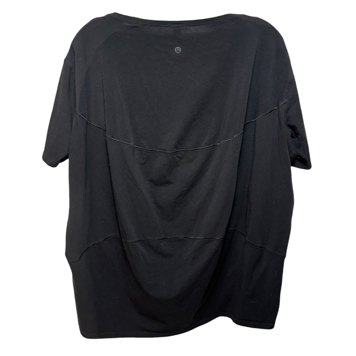 Athletic Top Short Sleeve By Lululemon In Black, Size: 8