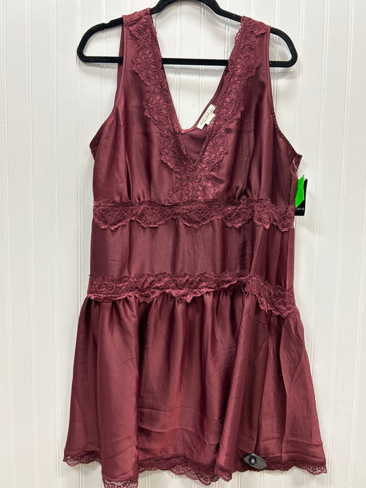Dress Casual Short By Cmc In Maroon, Size:1X NWT