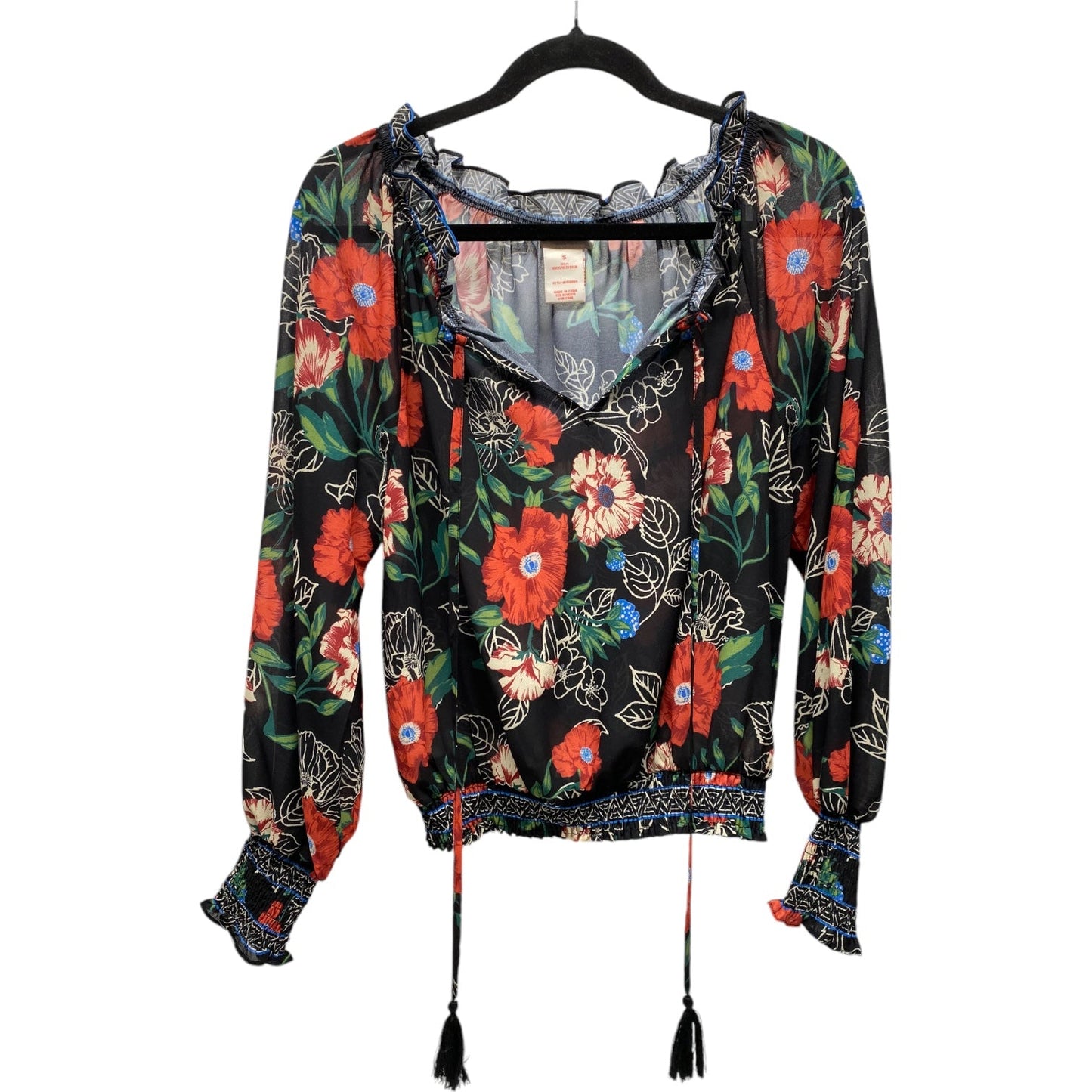 Top Long Sleeve By Flying Tomato In Floral Print, Size: S