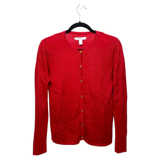 Sweater Cardigan By Liz Claiborne In Red, Size: Mp