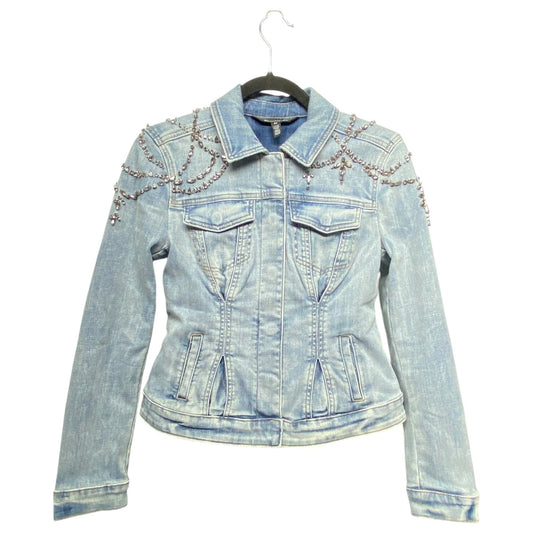 Jacket Denim By White House Black Market In Blue & Silver, Size: Xs