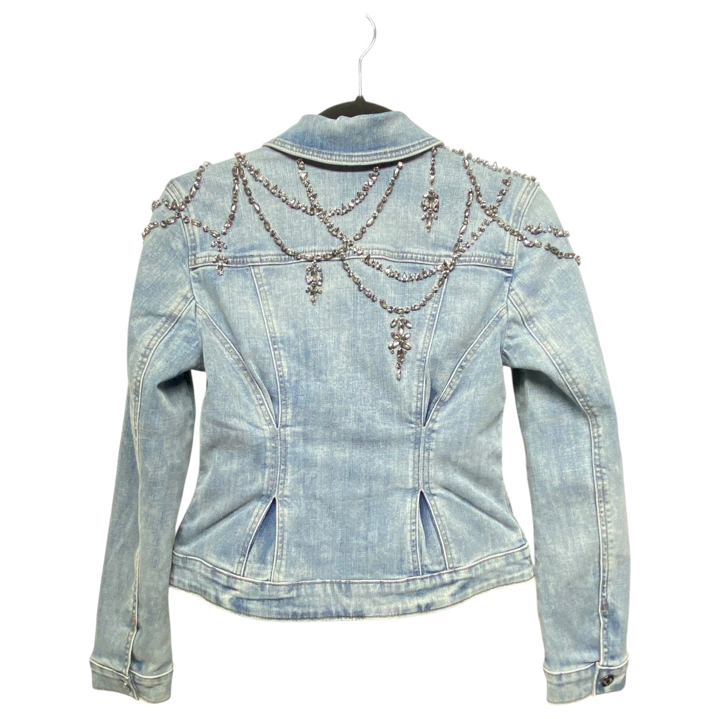 Jacket Denim By White House Black Market In Blue & Silver, Size: Xs