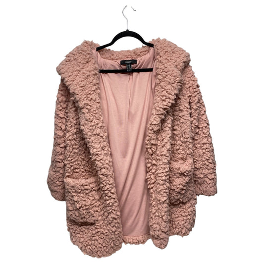 Coat Faux Fur & Sherpa By Forever 21 In Pink, Size: L