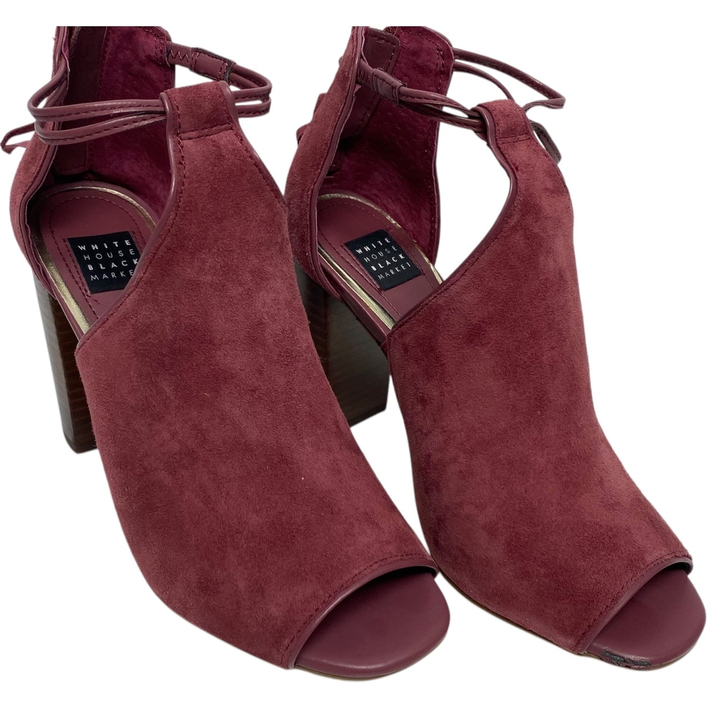 Sandals Heels Block By White House Black Market In Maroon, Size: 5