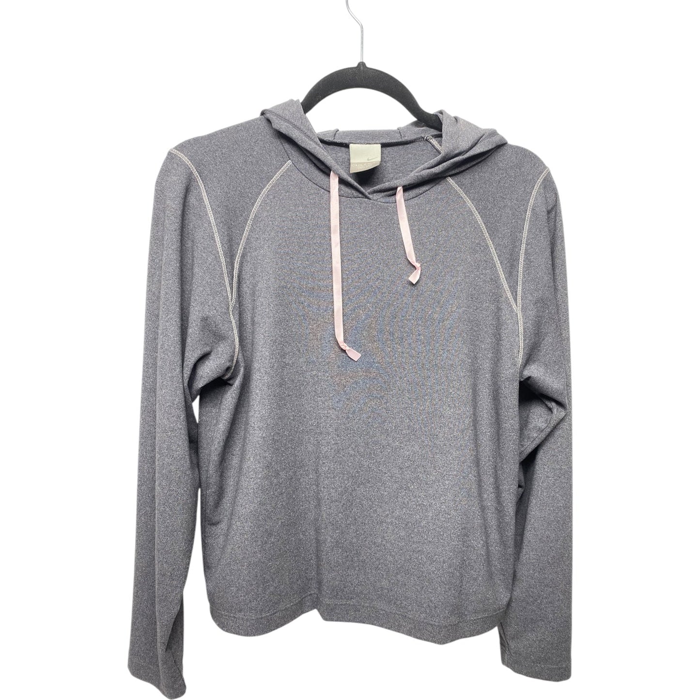 Athletic Top Long Sleeve Hoodie By Nike Apparel In Grey, Size: S