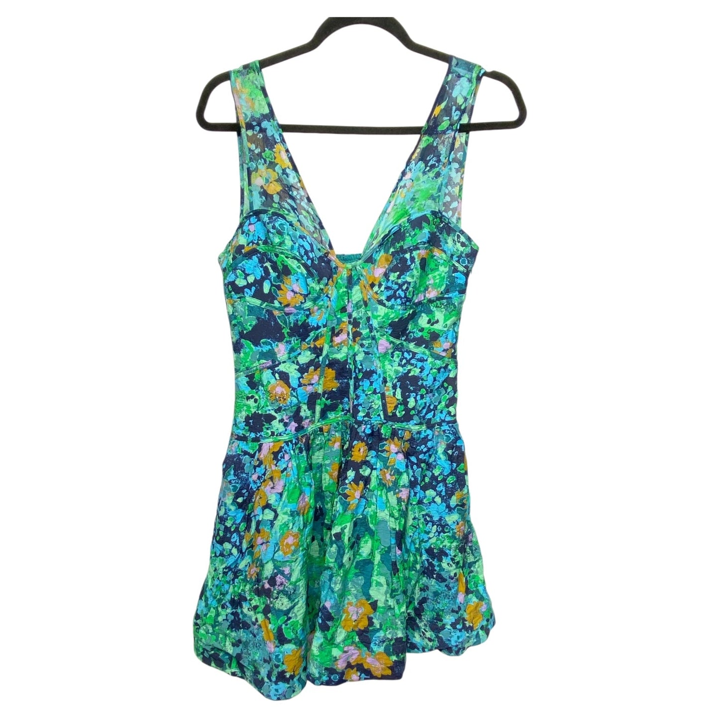 Dress Casual Short By Anthropologie In Blue & Green, Size: 2