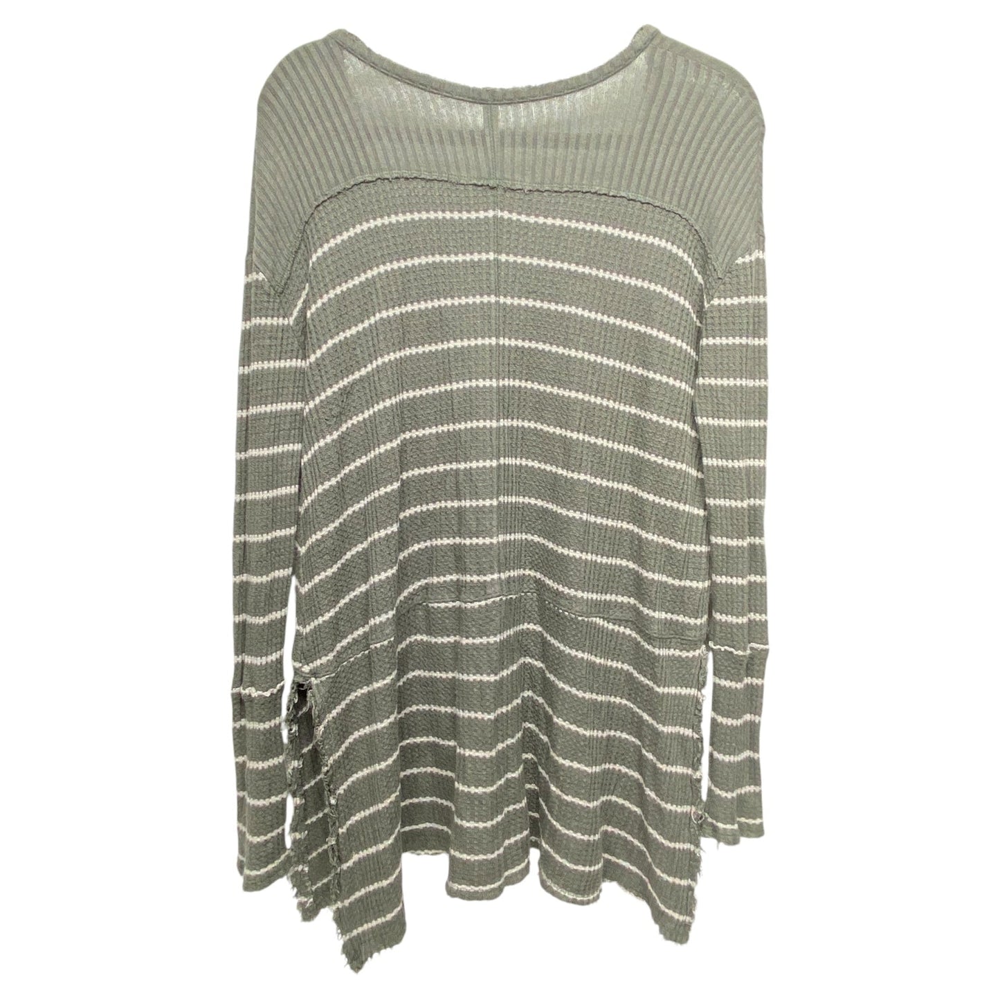 Top Long Sleeve By Free People In Grey & White, Size: S