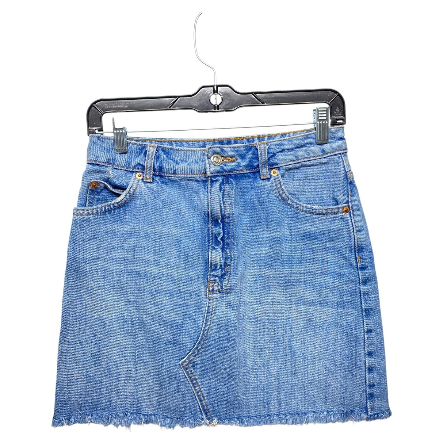 Skirt Mini & Short By Top Shop In Blue Denim, Size: 4