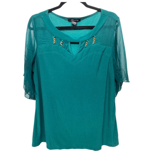 Top Short Sleeve By Clothes Mentor In Green, Size: Xl