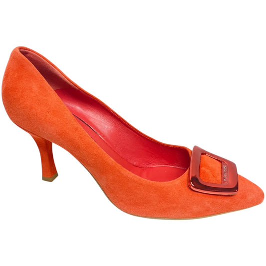 Shoes Heels Stiletto By Pas de Rouge In Coral, Size: 9