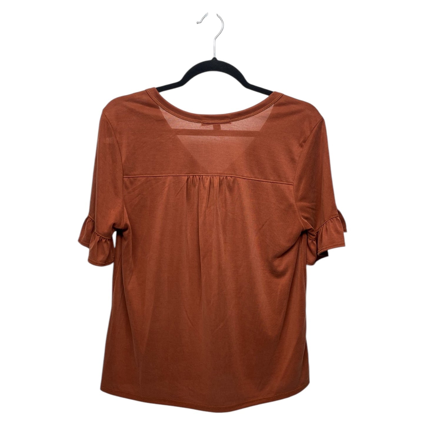 Top Short Sleeve By Green Envelope In Brown, Size: S