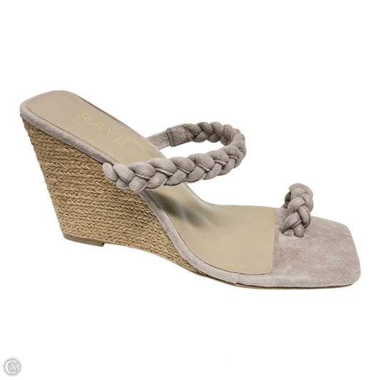 Sandals Heels Wedge By RAYE In Taupe, Size: 8.5