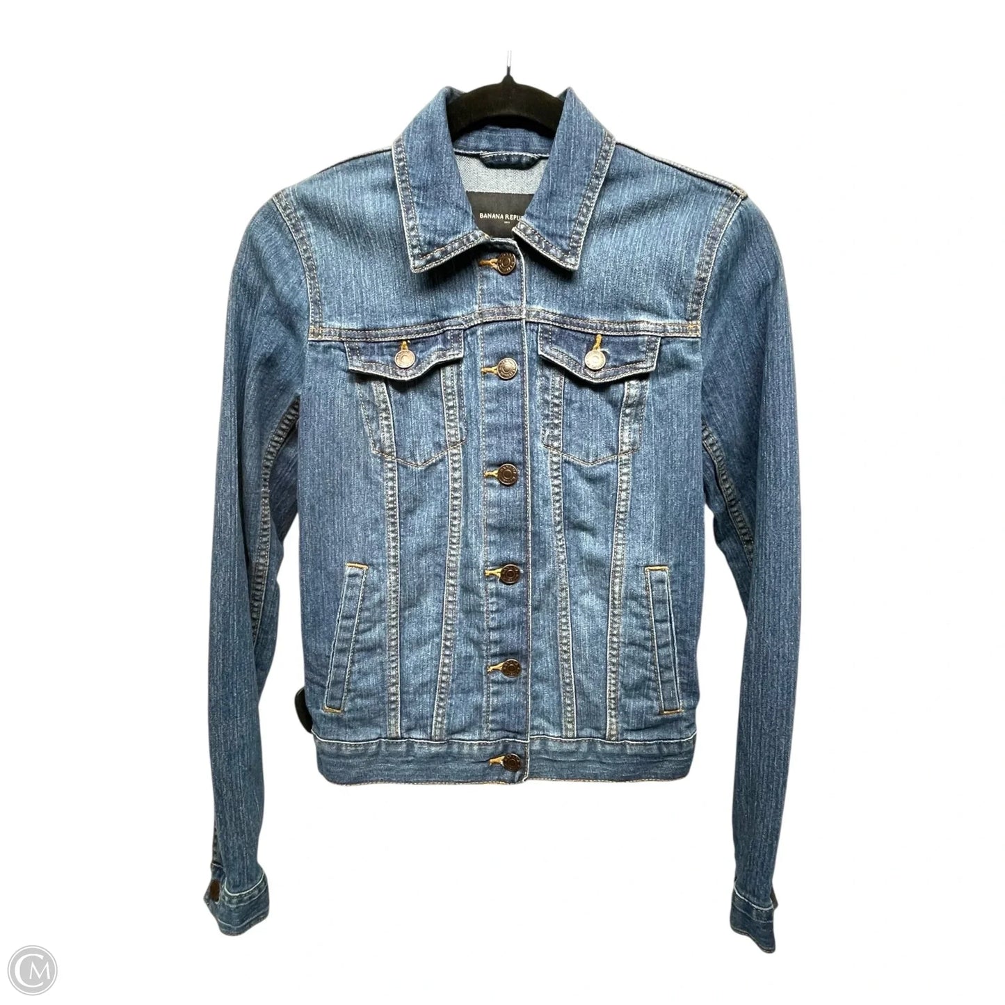 Jacket Denim By Banana Republic In Blue Denim, Size: Xxs