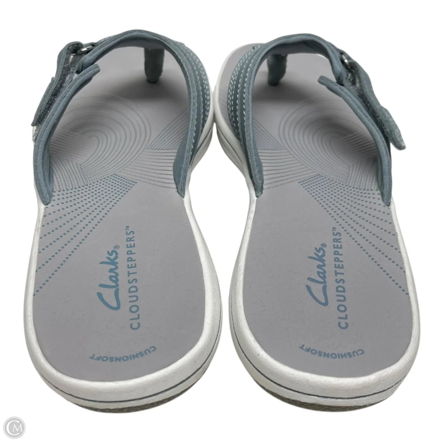 Sandals Flats By Clarks In Blue & Grey, Size: 8