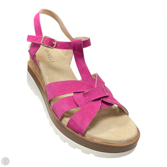 Sandals Heels Wedge By Vaneli In Pink, Size: 8