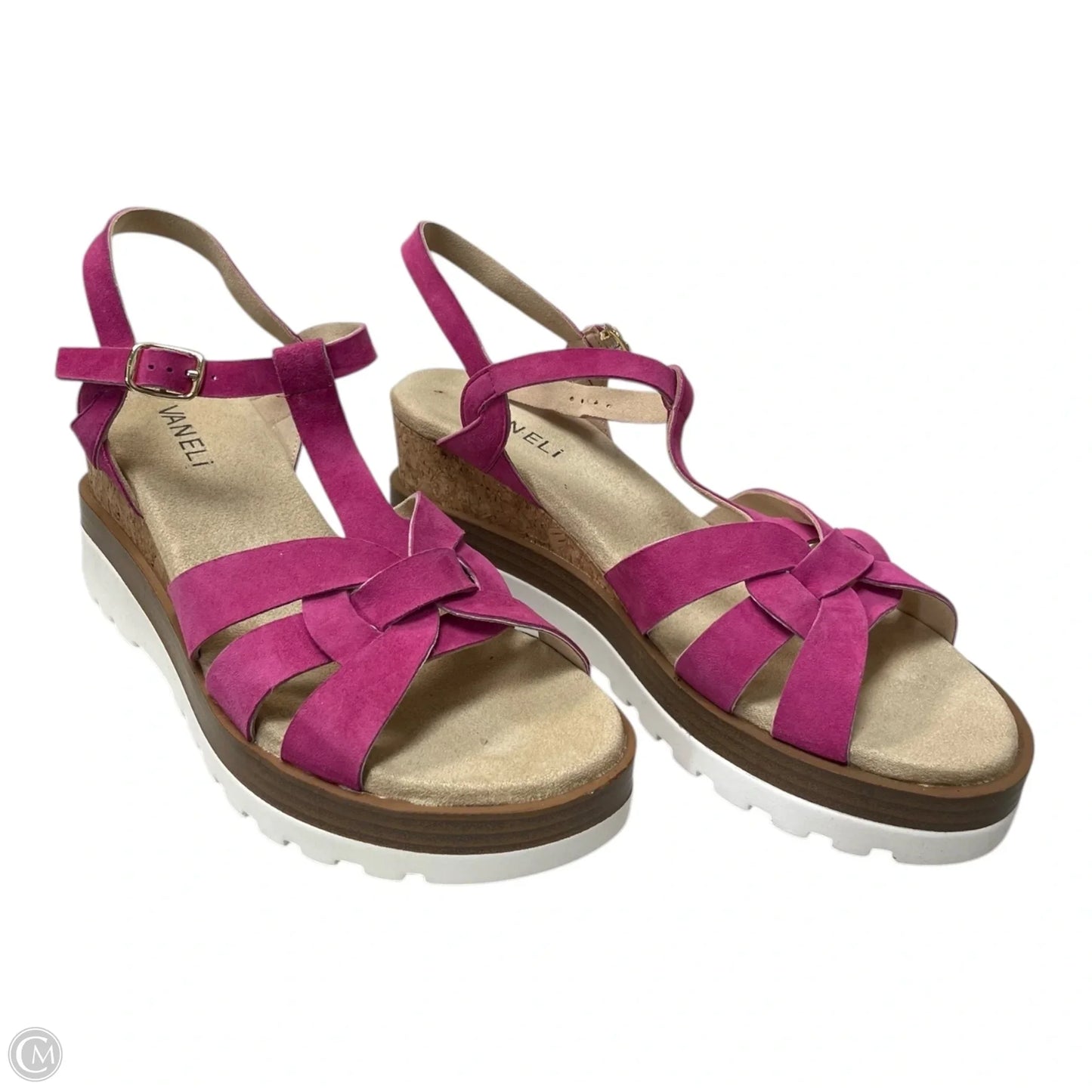 Sandals Heels Wedge By Vaneli In Pink, Size: 8