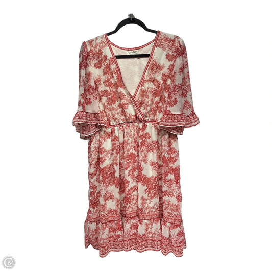 Dress Casual Short By Max Studio In Red & White, Size: Xl