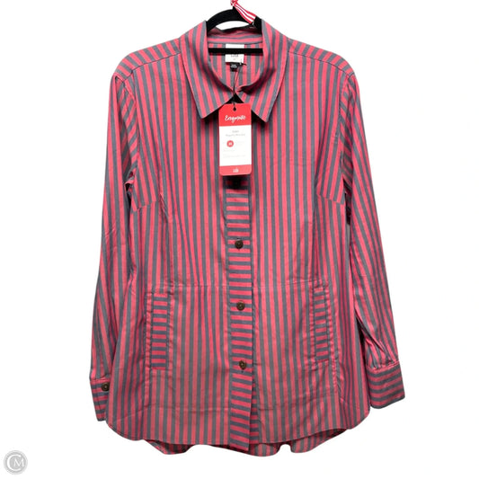 Top Long Sleeve By Cabi In Grey & Red, Size: M