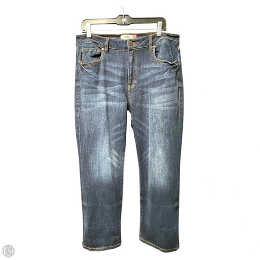 Jeans Straight By Cabi In Blue Denim, Size: 12