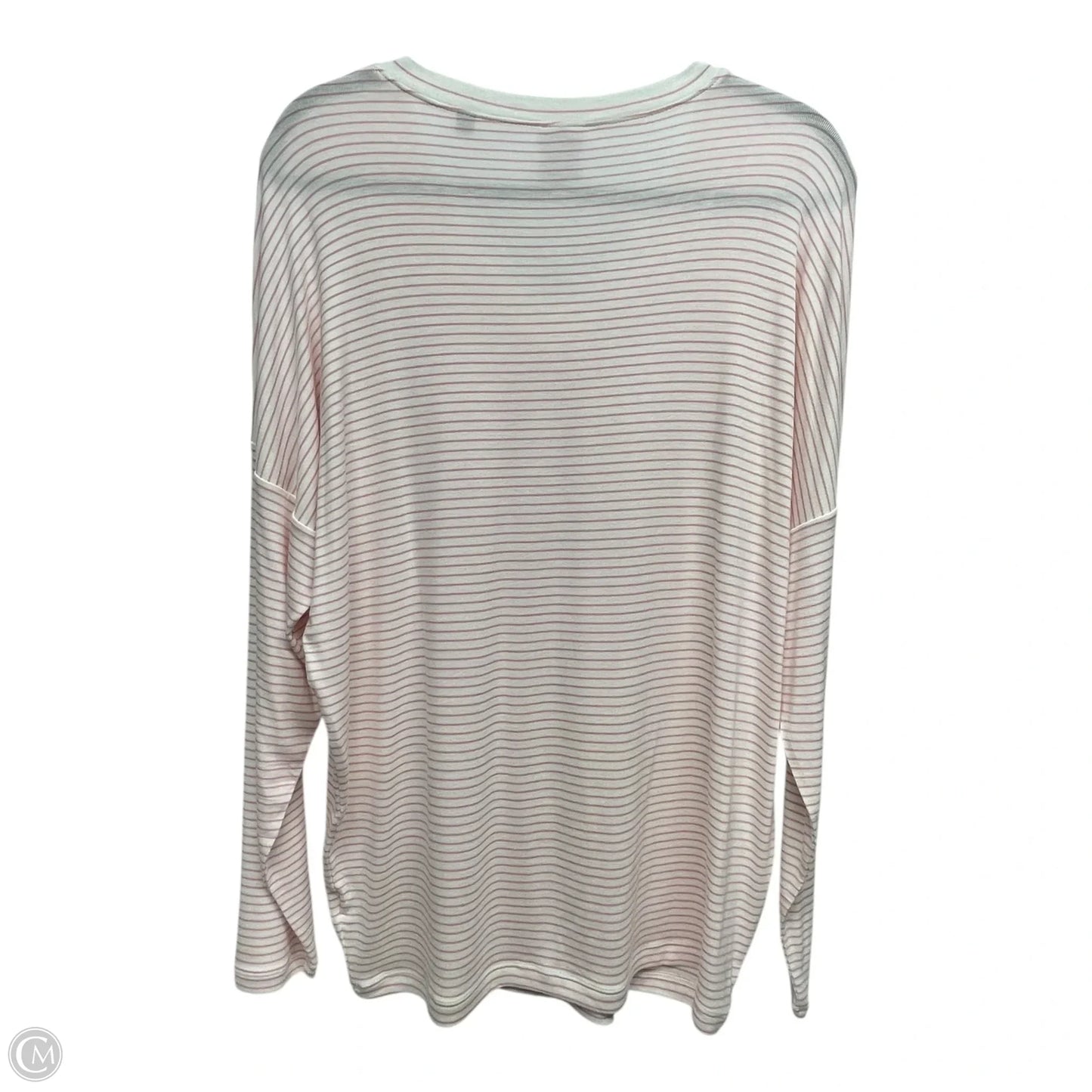 Top Long Sleeve By Cabi In Pink & White, Size: M