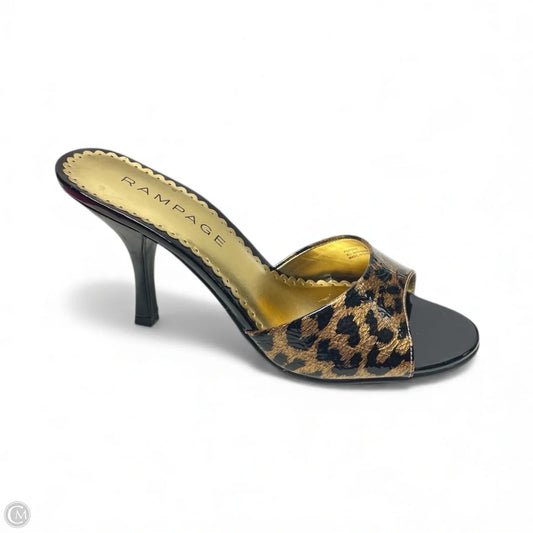 Sandals Heels Kitten By Rampage In Animal Print, Size: 8.5