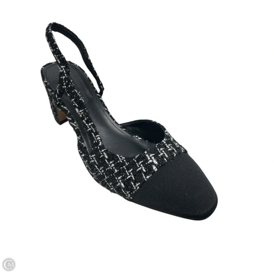 Shoes Heels Block By Clothes Mentor In Black & White, Size: 9.5