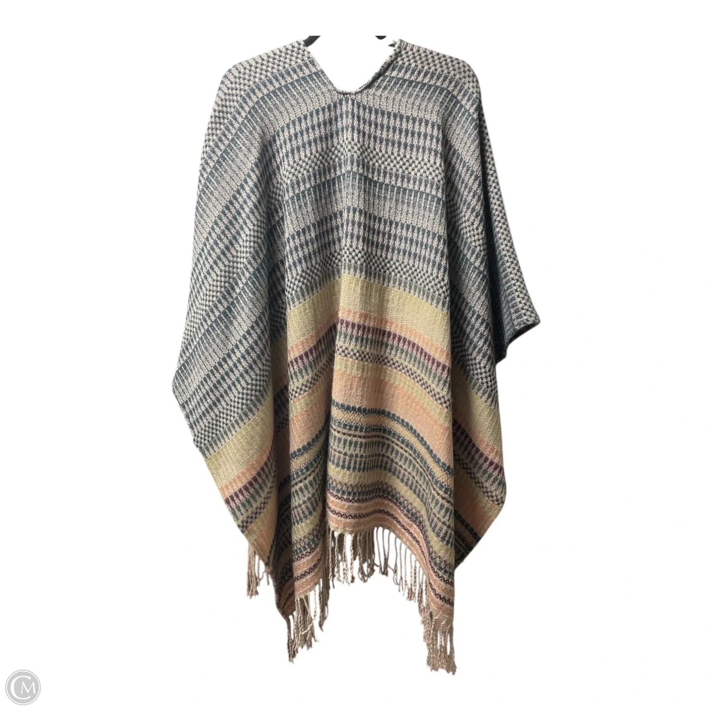 Shawl By Bp In Blue & Tan