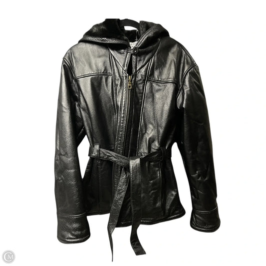 Coat Leather By Clothes Mentor In Black, Size: S
