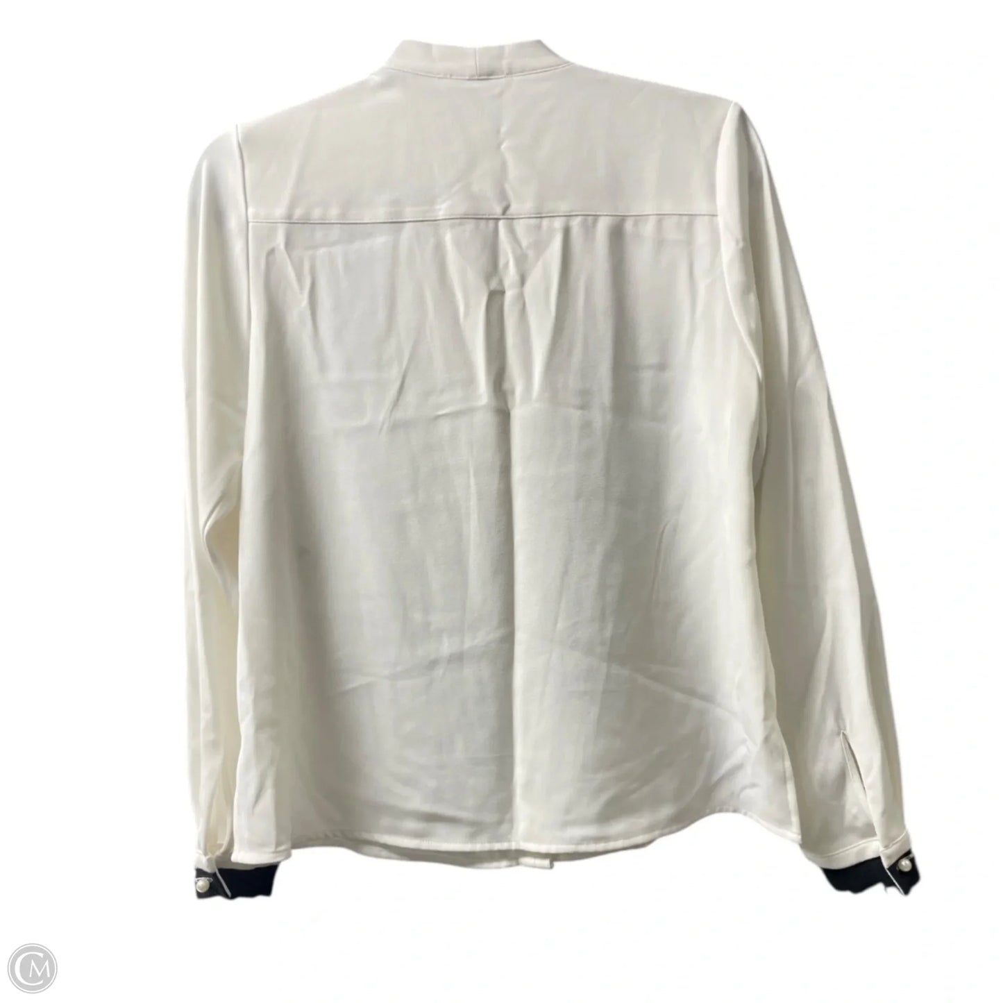 Blouse Long Sleeve By Calvin Klein In Ivory, Size: Xs
