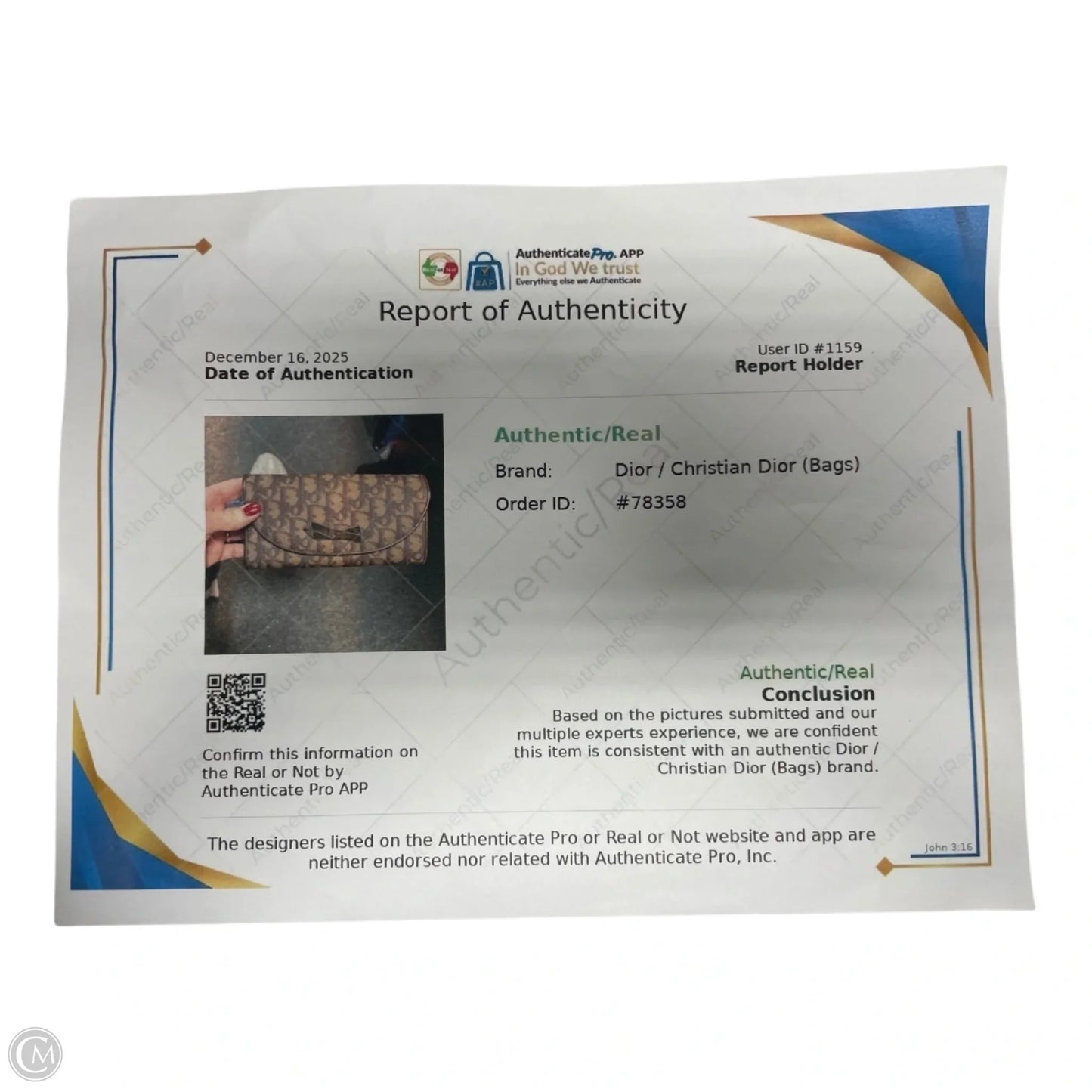 Wallet Luxury Designer By Dior, Size: Large