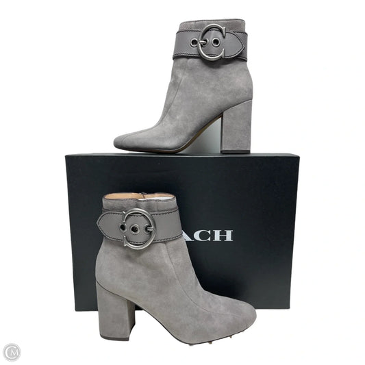 Boots Designer By Coach In Grey