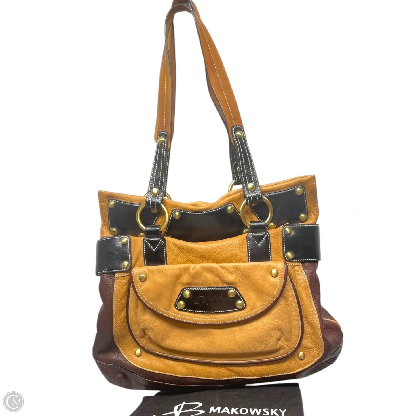 Handbag Leather By B. Makowsky, Size: Large