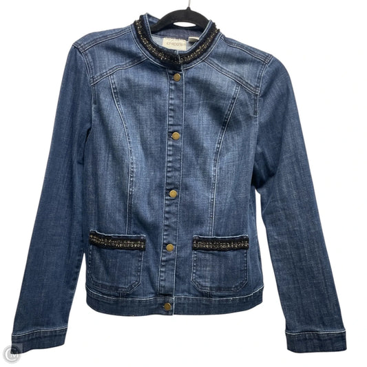 Jacket Denim By Chicos In Blue Denim, Size: S