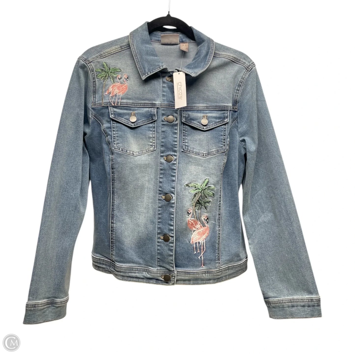Jacket Denim By Chicos In Blue Denim, Size: M