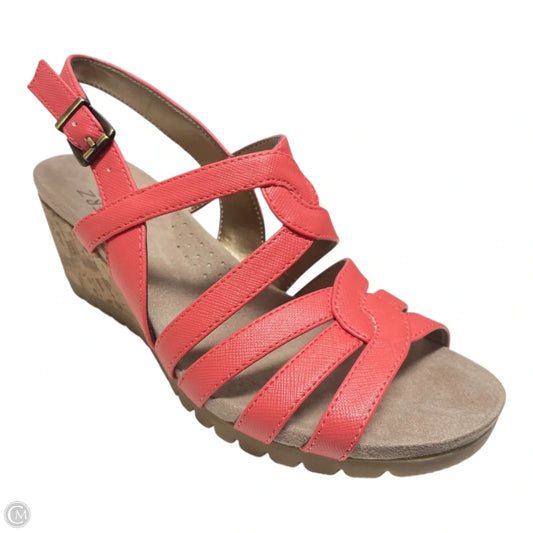 Sandals Heels Wedge By Naturalizer In Coral, Size: 6