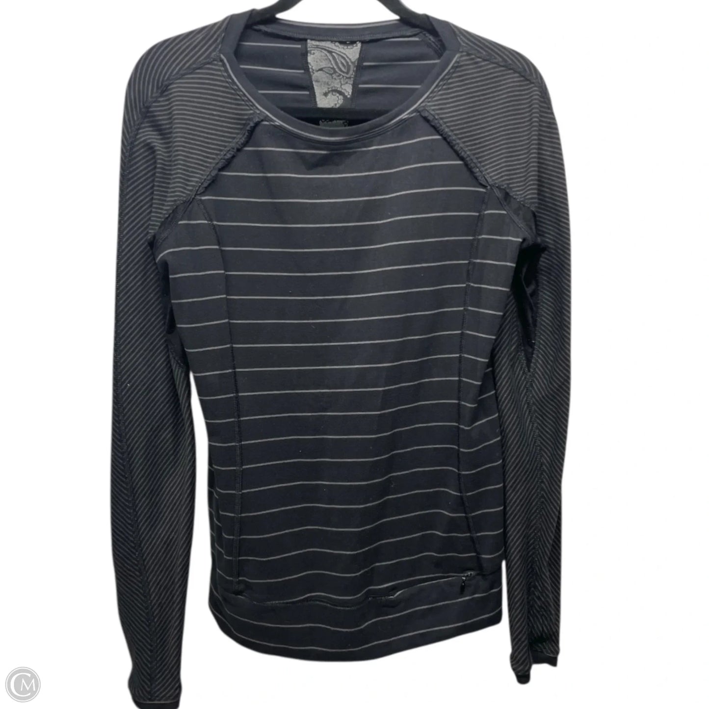 Athletic Top Long Sleeve Crewneck By Lululemon In Black & Grey, Size: M