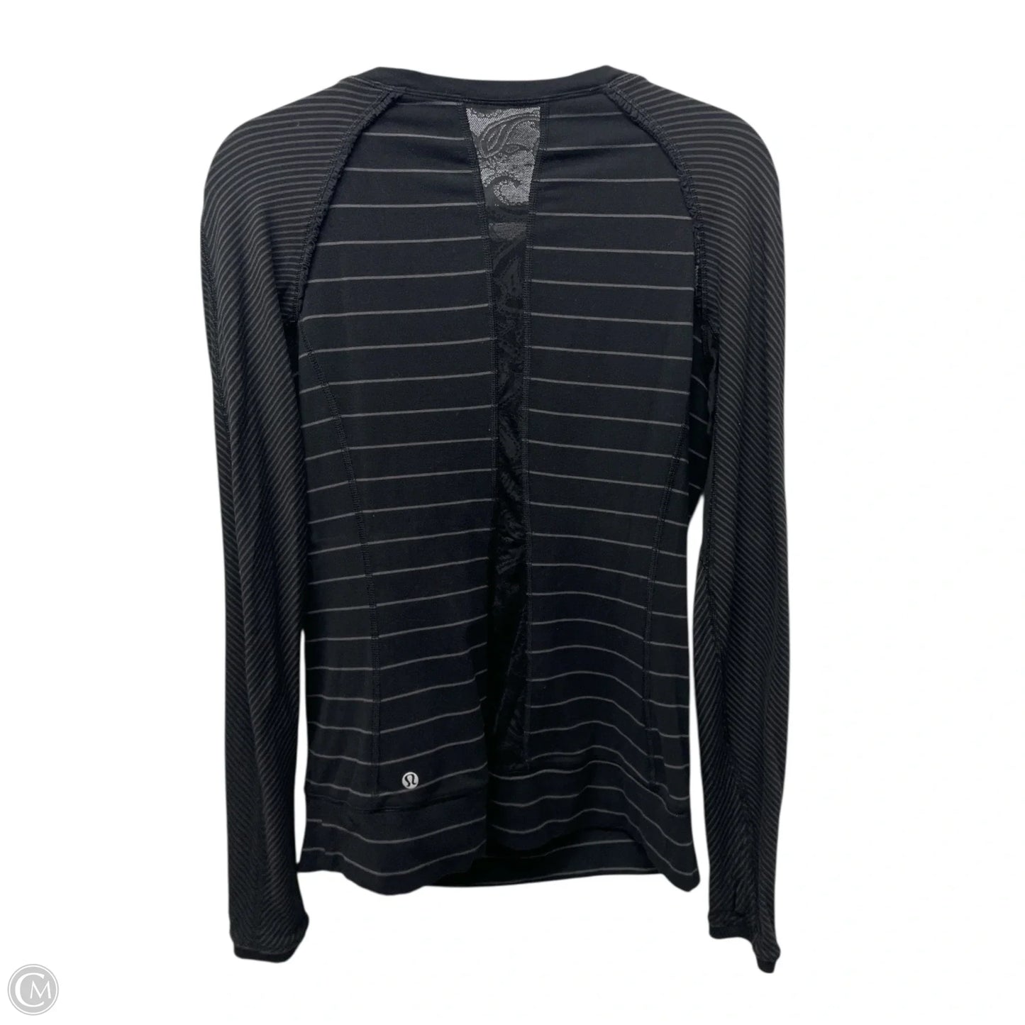 Athletic Top Long Sleeve Crewneck By Lululemon In Black & Grey, Size: M