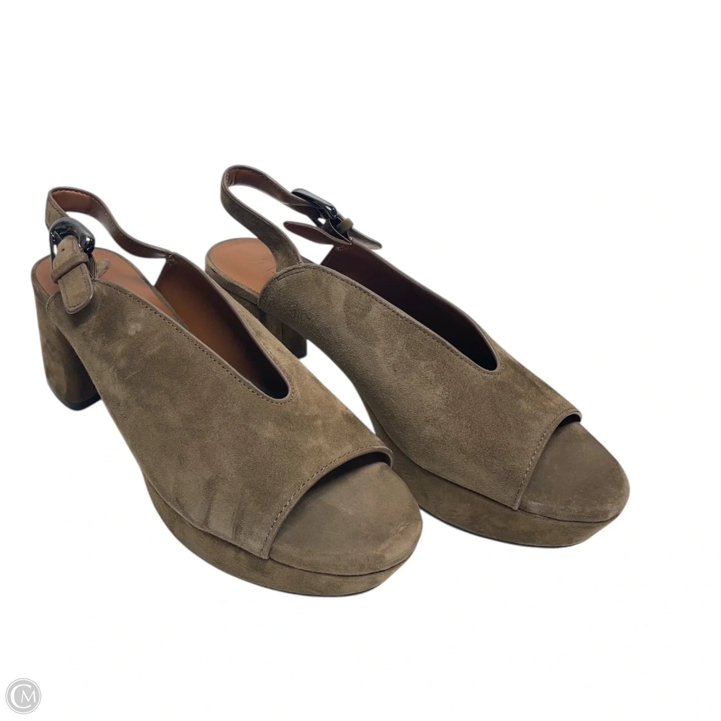 Sandals Heels Block By Aerosoles In Brown, Size: 9