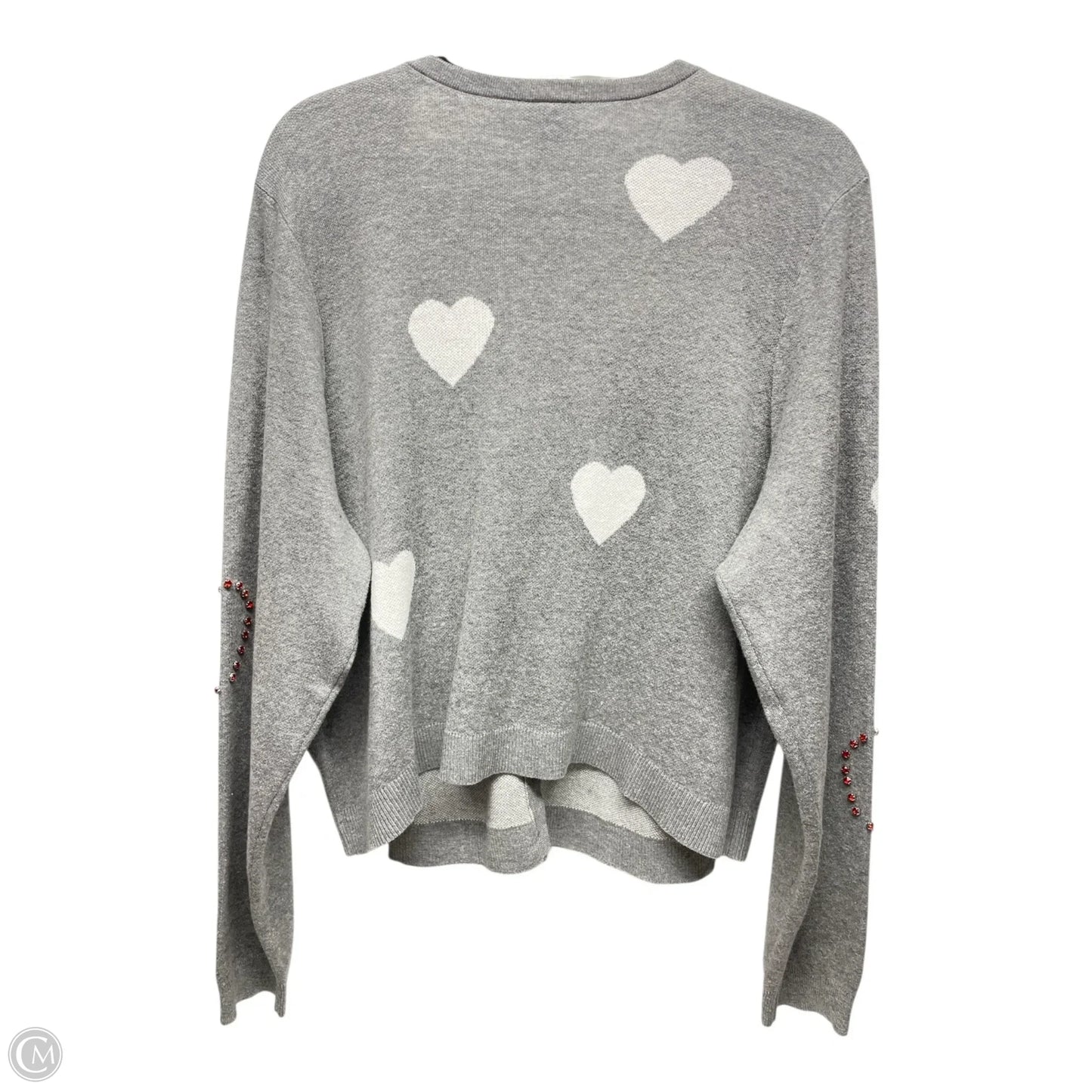 Sweater Cardigan By Torrid In Grey & White, Size: 3x